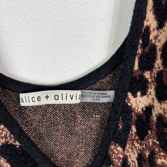 Alice + Olivia NWT Daryn Sleeveless Leopard Print Tank Size XL - Picture 4 of 6